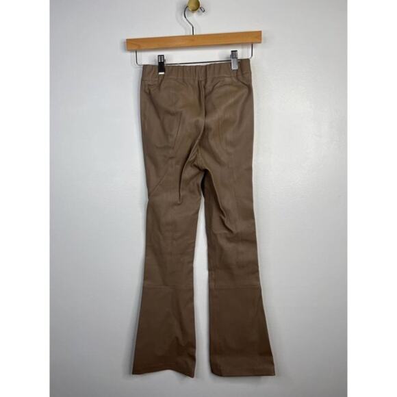 NEW Walter Baker Lori Lamb Leather Cropped Flare Pull-On Pants Tan Size: XS - Picture 5 of 9